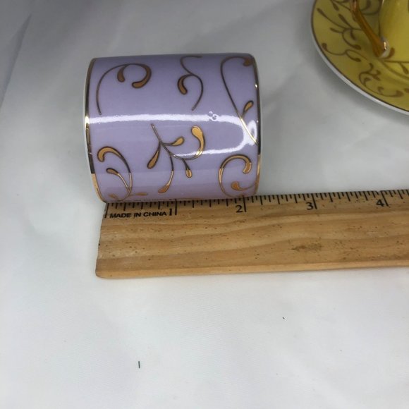 Classic Coffee & Tea China in Pastels and Gold Trim - Picture 4 of 8